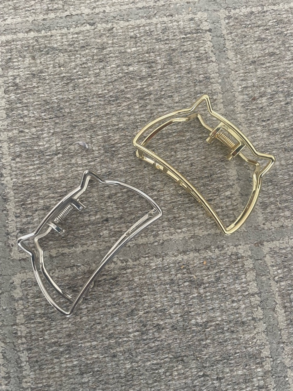 Metal Cat Hair Claw Clips - Gold & Silver